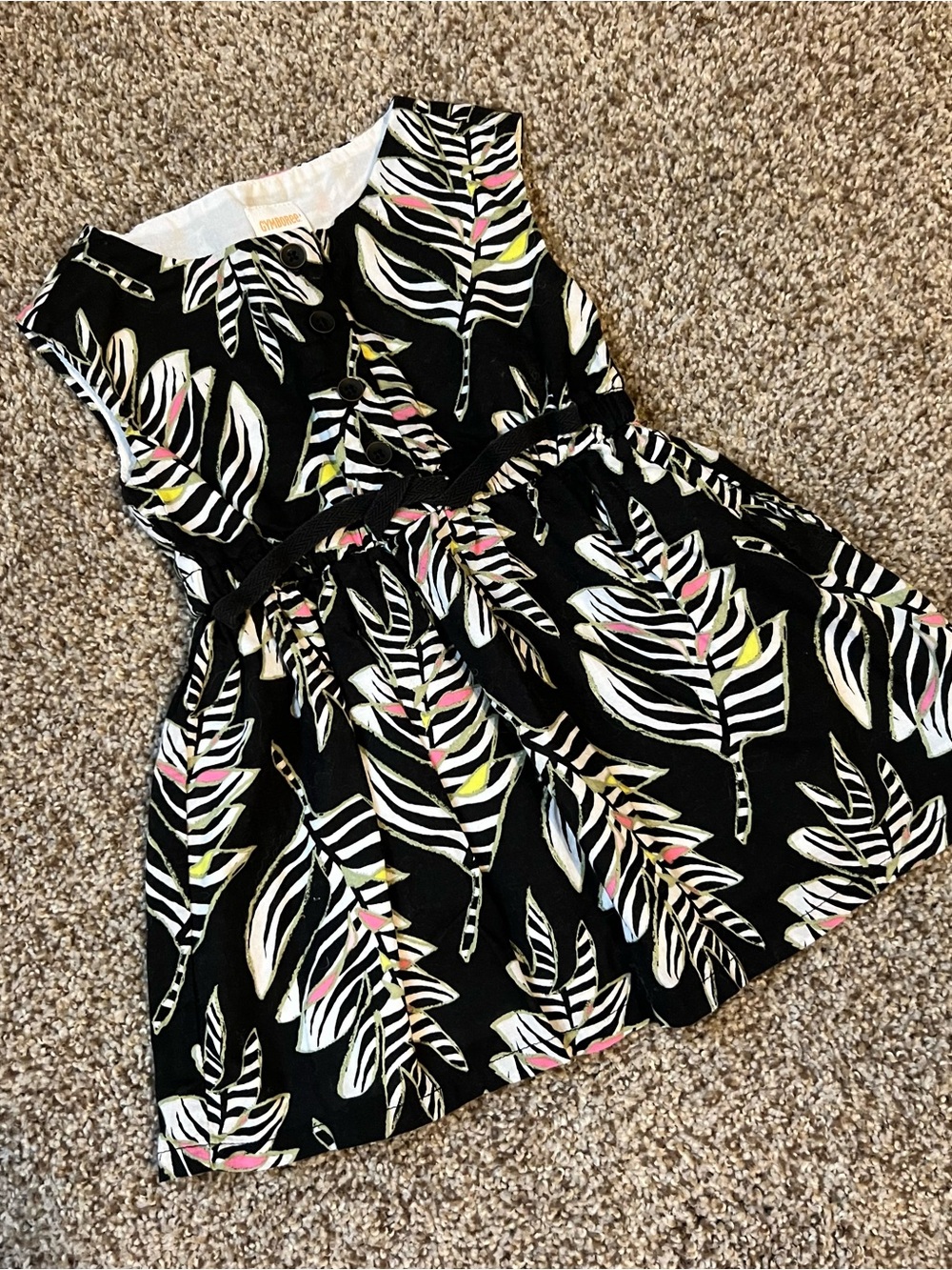 🎉5/$20🎉 GYMBOREE Black Palm Print Dress